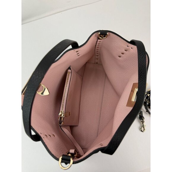 Valentino Giaravani Rockstud Small Black Leather Tote Bag - Picture 9 of 12